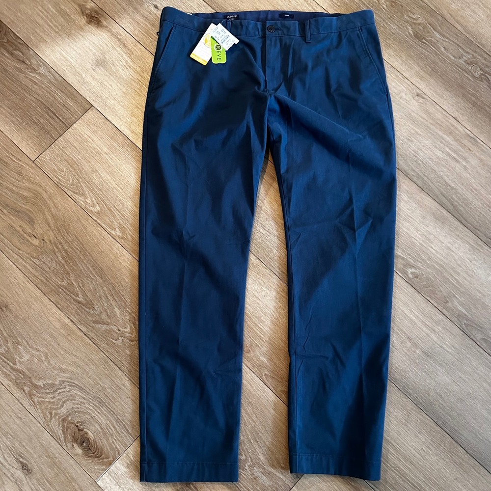 J.Crew Flex Slim Fit Chino Pants 40x32 Navy Blue Thermal Comfort E2109 New